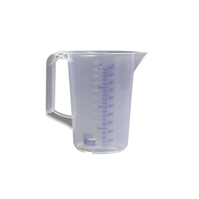 Afbeelding van hünersdorff Maatbeker 1 l polypropyleen (PP) onbreekbaar en vaatwasmachinebestendig gesloten handvat blauwe schaal, transparant + blauw
