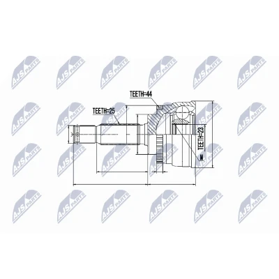 Afbeelding van Homokineet reparatie set, aandrijfas NTY NPZ HY 533