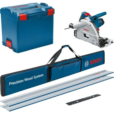 Afbeelding van Bosch Blauw GKT 55 GCE Professional Invalcirkelzaagmachine Set 1400 W 2 x geleiderail 165 mm zaagblad 0615990M9B