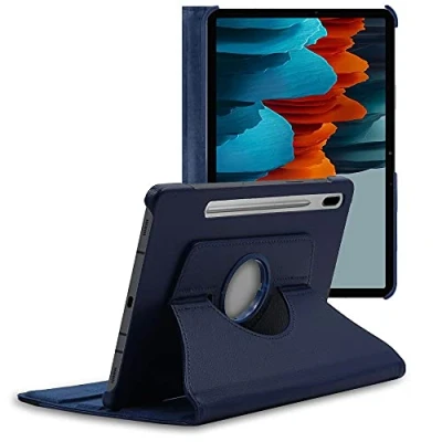 Afbeelding van ebestStar Hoes voor Samsung Galaxy Tab S7 SM T870, Roterende Etui, Case, 360 Draaibaar hoesje, Donkerblauw