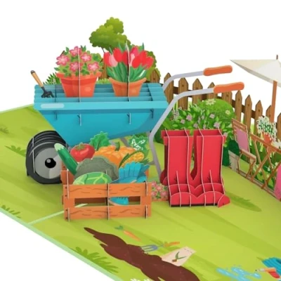 Afbeelding van MOKIO® Pop Up Kaart Tuin 3D wenskaart voor een verjaardag, Verjaardagskaart tuiniers