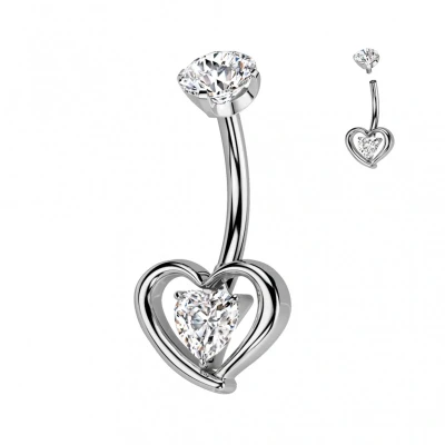 Afbeelding van Piercing titanium hartje inside wit