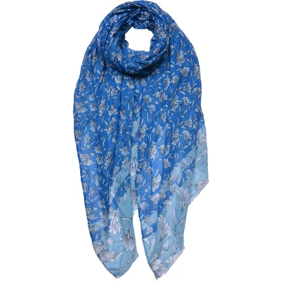 Afbeelding van Juleeze Sjaal Dames Print 85x180 cm Blauw Shawl