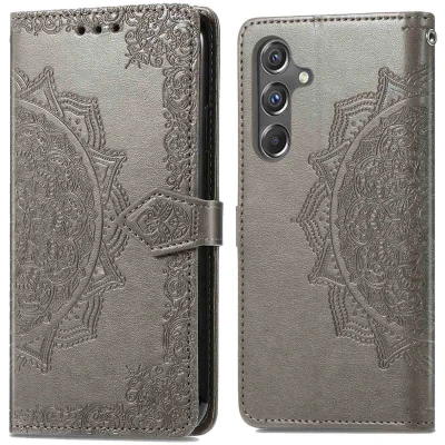 Afbeelding van Samsung Galaxy A15 (4G) Hoesje Kunstleder iMoshion Bookcase Grijs Telefoonhoesje