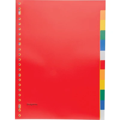 Afbeelding van Pergamy Tabbladen, Ft A4, 23 gaatsperforatie, Pp, 12 Tabs In Geassorteerde Kleuren Tabbladen