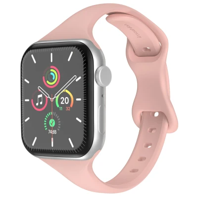 Afbeelding van Apple Watch bandje Siliconen en TPU (zacht) Roze Geschikt voor Series1/2/3/4/5/6/7/8/9/10/SE (38/40/41 mm) Series 10 (42