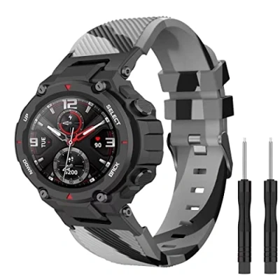 Afbeelding van iPartsonline Siliconen band compatibel met Amazfit T Rex/Amazfit Rex Pro Camo/Camouflage Polsband Smart Horloge Vervangende bandjes