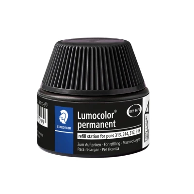 Afbeelding van Viltstiftvulling Staedtler Lumocolor permanent 15ml zwart