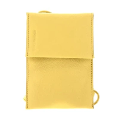 Afbeelding van FREDsBRUDER Leren Schoudertas mobiele telefoon Nastally Cellphone Bag Capri Yellow Geel
