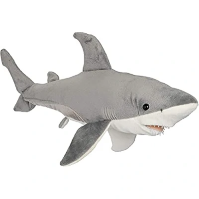 Afbeelding van Uni Toys Witte haai 50 cm (lengte) pluche vis dier, knuffeldier