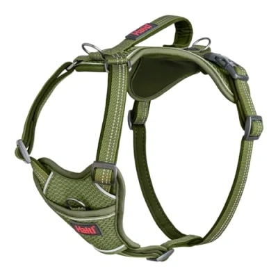 Afbeelding van HALTI Anatomy hondenharnas met greep Geeft uw hond volledige bewegingsvrijheid voor een comfortabele wandeling. 3 bevestigingspunten, neopreen gevoerd, verstelbaar en reflecterend (Maat S, Groen)