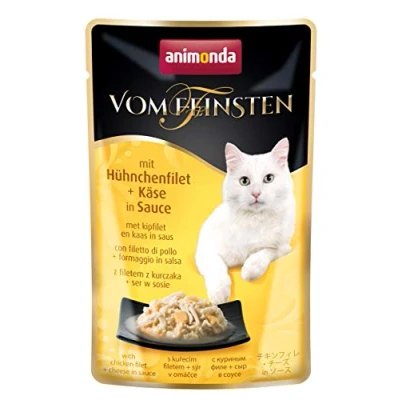 Afbeelding van animonda Vom Feinsten Kattenvoer, natvoer voor volwassen katten, met kipfilet + kaas, in vers zak, 18 x 50 g