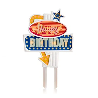 Afbeelding van Happy Birthday Caketopper Met Verlichting