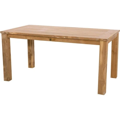 Afbeelding van Tuintafel recycled teak met blokpoten, lengte 180 cm, breedte 90 hoogte 76 cm
