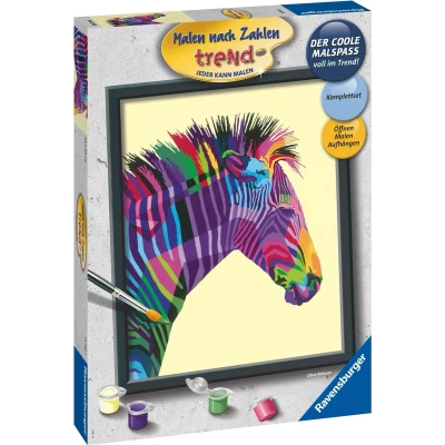 Afbeelding van Ravensburger Schilderen op nummer Bonte Zebra Hobbypakket