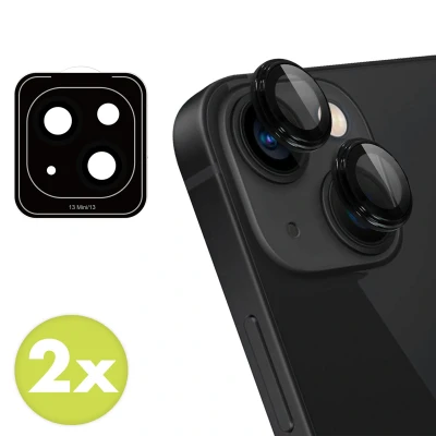 Afbeelding van 2 Pack Screenprotectors Apple iPhone 13: iMoshion Camera lens protector Glas Zwarte randen