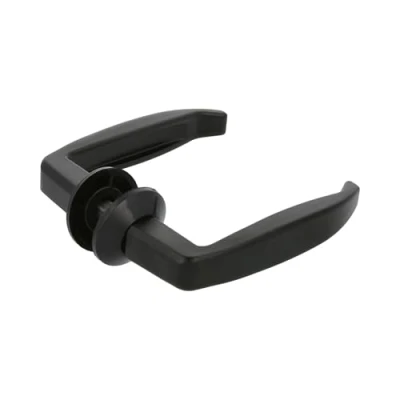 Afbeelding van Amig Deurklinkset zonder plaat Aluminium Ideaal voor binnen en buitendeuren Afmetingen: 105 x 40 mm Maximale deurdikte 55 70 Kleur: Zwart