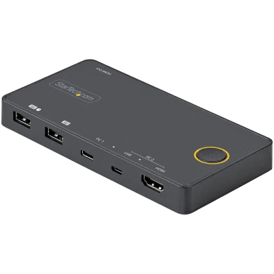 Afbeelding van StarTech.com 2 Port Hybride USB A + HDMI &amp; C KVM Switch Enkele 4K 60Hz 2.0 Monitor Comp