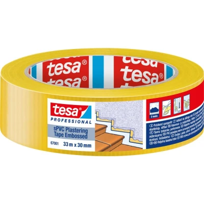 Afbeelding van tesa SPVC EMBOSSED 67001 00000 00 Gipstape Professional Geel (l x b) 33 m 30 mm 1 stuk(s)