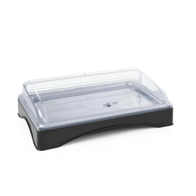 Afbeelding van Hendi Gekoeld Presentatie Display Met Kap Gastronorm 1/1, Abs;polycarbonaat;rvs, Transparant, 35,7(b)x55,5(d)x17,5(h)cm, 424186