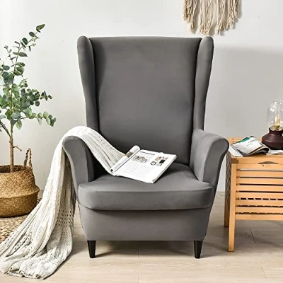 Afbeelding van CHNSHOME Wingback stoel slipcovers fauteuils vleugel covers 2 stuk rug fauteuil