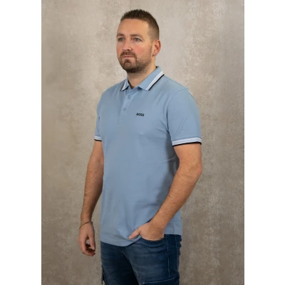 Afbeelding van BOSS Paddy Poloshirt, Heren, Maat: Medium, Open blue
