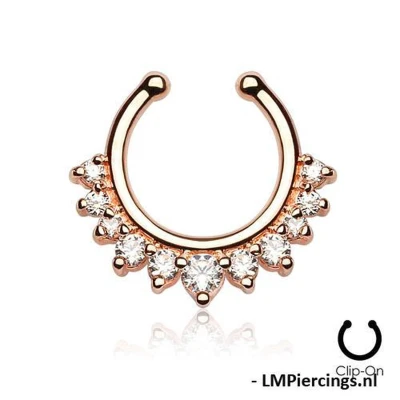 Afbeelding van Fake piercing rose gold plated