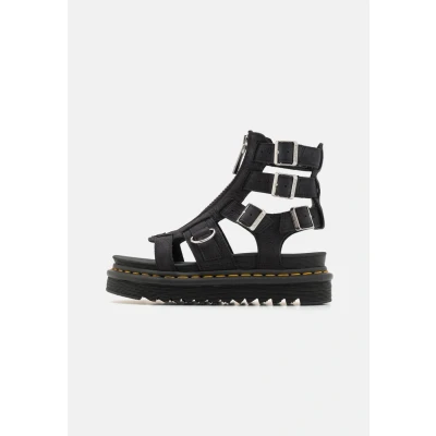 Afbeelding van Dr. Martens Olson Sandalen met plateauzool, Dames, Maat: 36, Charcoal grey Nubukleer
