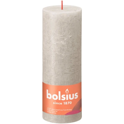 Afbeelding van Bolsius kaars rustiek Sandy Grey 190/68 mm