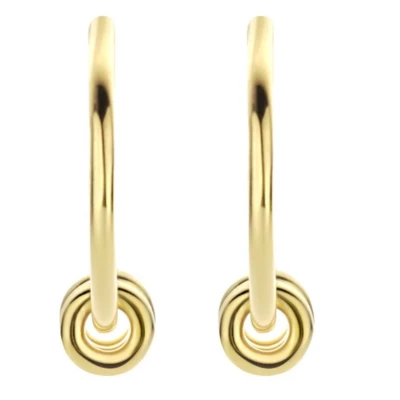 Afbeelding van Schitterende Golden Plated Zilveren Stekeroorringen Rondjes