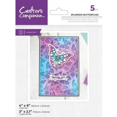 Afbeelding van CC 3D Embossingfolder/Snijmal/Clearstamp Splendid Butterflies