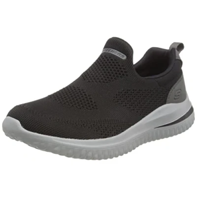 Afbeelding van Skechers Heren Delson 3.0 Sneaker, Zwart Knit Synthetisch, 39.5 EU