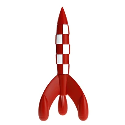 Afbeelding van Moulinsart Cohete Lunar PVC/ABS, 17 cm, rood en wit