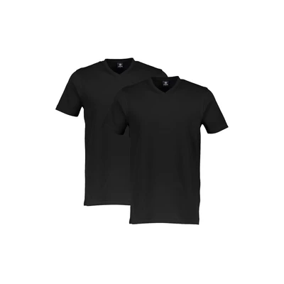 Afbeelding van LERROS regular fit T shirt zwart (set van 2)