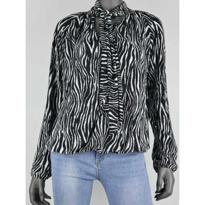 Afbeelding van Top Inez Zebraprint Zwart Ecru one size