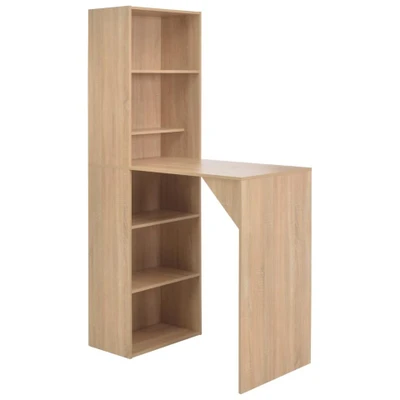 Afbeelding van Bartafel met kast 115x59x200 cm eikenkleurig