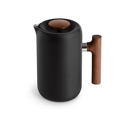 Afbeelding van FELLOW Clara French Press Matte Black / Walnut Handle 710ml Cafetière