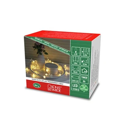 Afbeelding van Konstsmide Christmas LED lichtketting Blad en bloem helder/wit