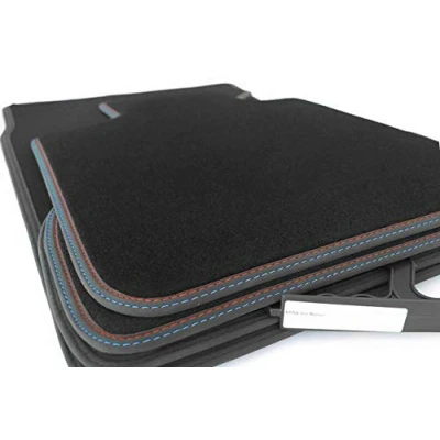 Afbeelding van kh Teile M Edition automatten 3 serie G20 G21 velours tuning premium pasvorm 4 delig dubbele naad rood blauw