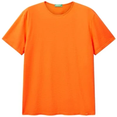 Afbeelding van United Colors of Benetton Tshirt basic, Heren, Maat: Small, Orange