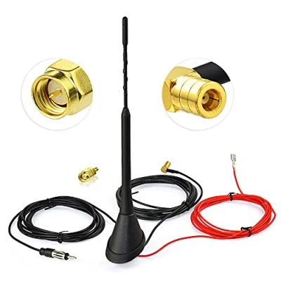 Afbeelding van Eightwood DAB Auto Antenne Autoradio Antennesplitter Versterkte SMB Adapter Digitale met 5M 16.4ft Verlengkabel Compatibel voor AM/FM Blaupunkt Pioneer Clarion Alpine JVC