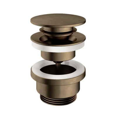 Afbeelding van HotBath Pal clickplug met schroef rond messing verouderd