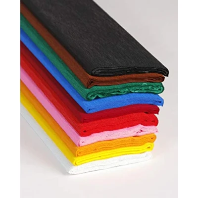 Afbeelding van Clairefontaine Ref 914399C Niet ontvlambaar crêpepapier (Pack van 10 vellen) 2,5 x 0,5 m groot, 40% standaardkwaliteit, 32gsm materiaal diverse kleuren