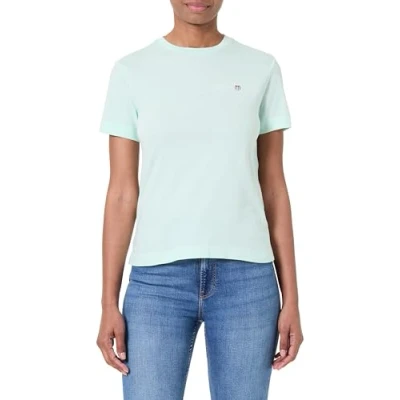 Afbeelding van GANT Shield Tshirt basic, Dames, Maat: XS, Faded mint
