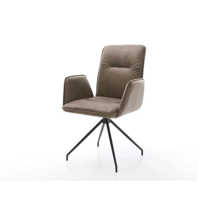 Afbeelding van Draaistoel Vinja Flex kruisframe conisch zwart taupe vintage 180 draaibaar