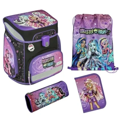 Afbeelding van Scooli Schooltas EasyFit Schulranzen Set 5 delig Monster High Paars