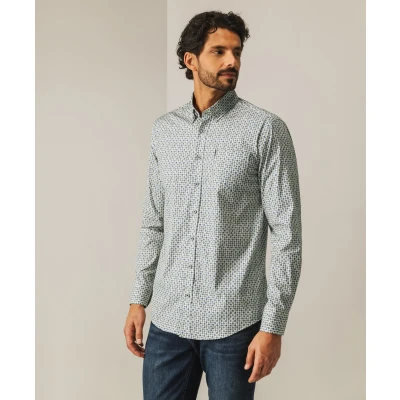 Afbeelding van State of Art Overhemd Allover Print Regular Fit Wit dessin XXL