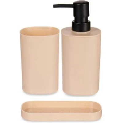 Afbeelding van Badset Zwart Beige Polypropyleen (12 Stuks)