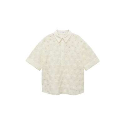 Afbeelding van Mango Daisy Overhemdblouse, Dames, Maat: XS, Écru