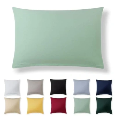 Afbeelding van Alreya kussensloop 50 x 70 cm zomergroen 100% jersey katoen voor kussen cm, hoofdkussenslopen, superzachte kussensloop, met ritssluiting